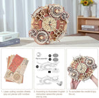 Robotime Reloj de pared Rompecabezas de madera 3D Juego de madera Kits de construcción mecánica Juego de rompecabezas de madera Regalo para niños El mejor regalo de Navidad