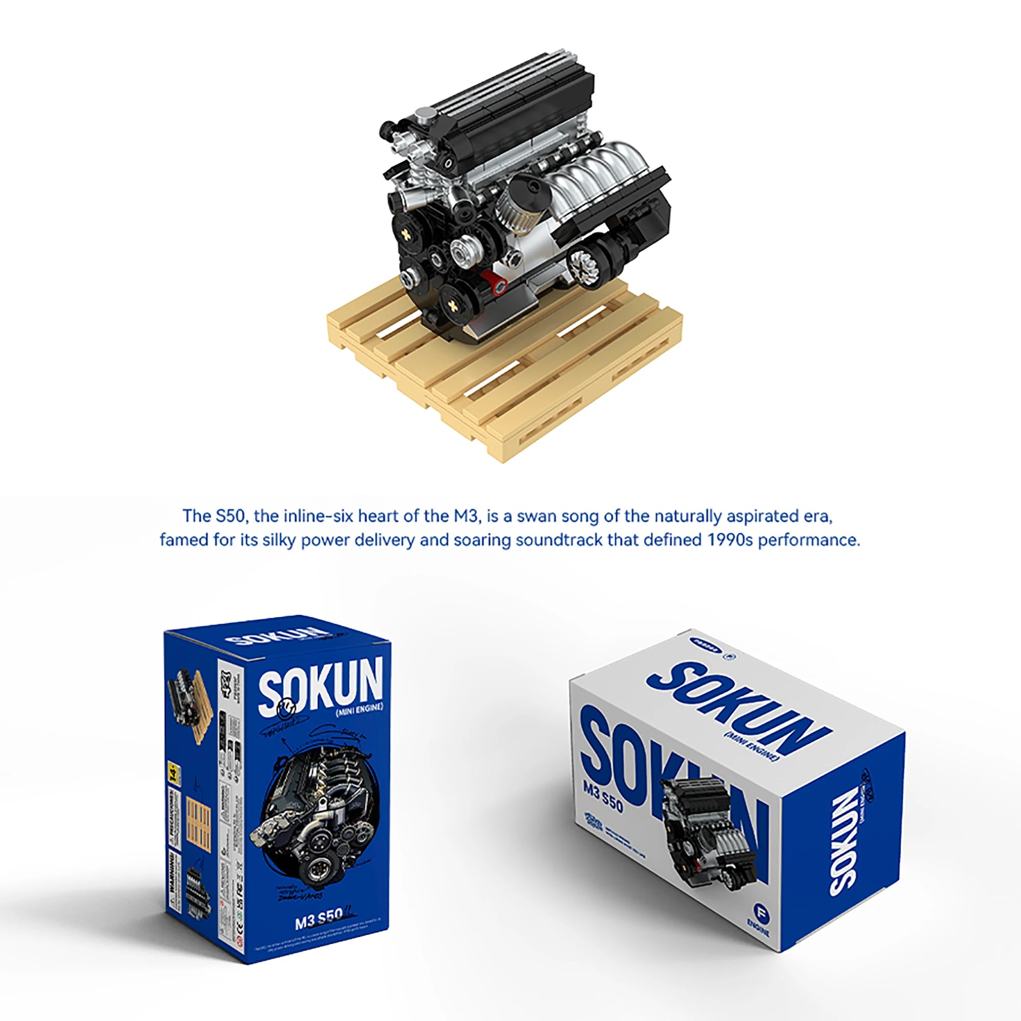 292 Piezas de Bloques de Construcción de Motor M3 S50 PB8869F, Superauto Técnico SOKUN