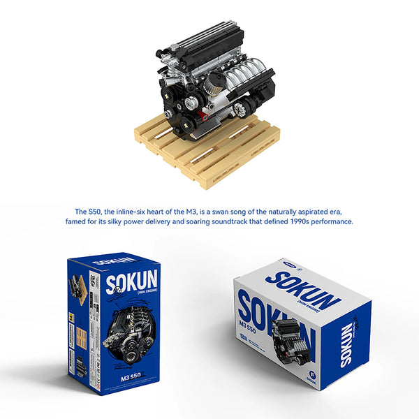 292 Piezas de Bloques de Construcción de Motor M3 S50 PB8869F, Superauto Técnico SOKUN