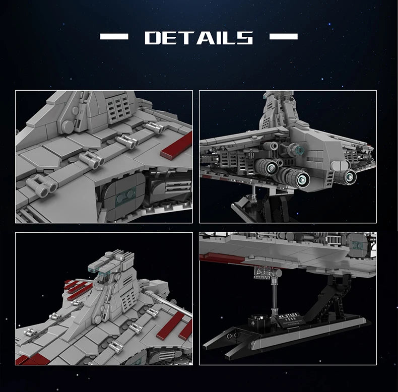 Mould King 21074 Star Plan bloque de construcción la República MOC ataque crucero modelo montaje Star Fighter