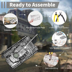 Piececool-Kits de modelos de Metal 3D para rompecabezas de adultos, tanques Panzer IV 1:48, rompecabezas 3D, juguete creativo