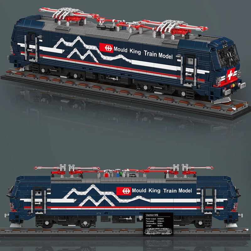 Mould King 12045 Tren técnico de juguete, tren motorizado Vectron MS, bloque de construcción, locomotora RC