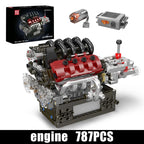 Mould King 10227 juguetes técnicos de motor de coche, motor motorizado V8