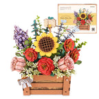 Robotime-rompecabezas de madera 3D de flores, Kits de modelos de ramo Artificial, Kit de construcción de rompecabezas de madera para mujer, cumpleaños del Día de San Valentín