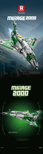 Bloques de construcción de Jet de combate Mirage 2000, modelo de avión militar