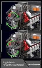 Mould King 10225, juguetes de motor técnico, conjunto de bloques de construcción de motor motorizado V8