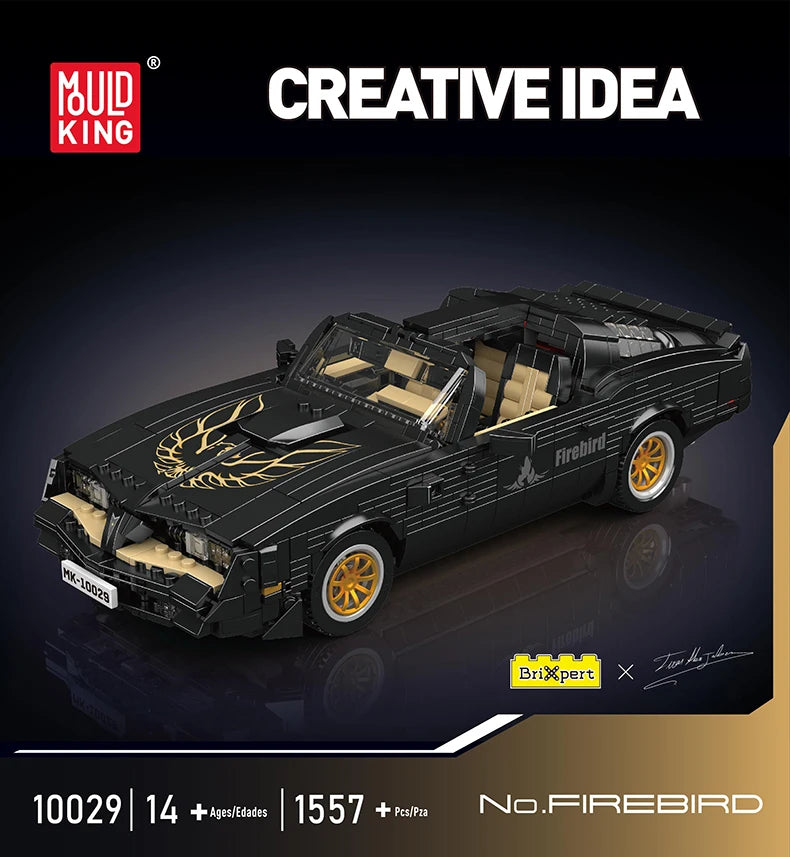 Mould King 10029 coche de juguete técnico The Black Firebird