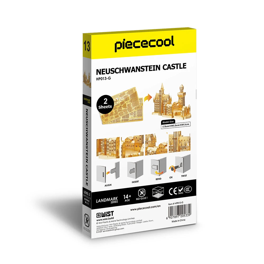 Piececool-rompecabezas de Metal 3D para adultos y adolescentes, modelo de Castillo