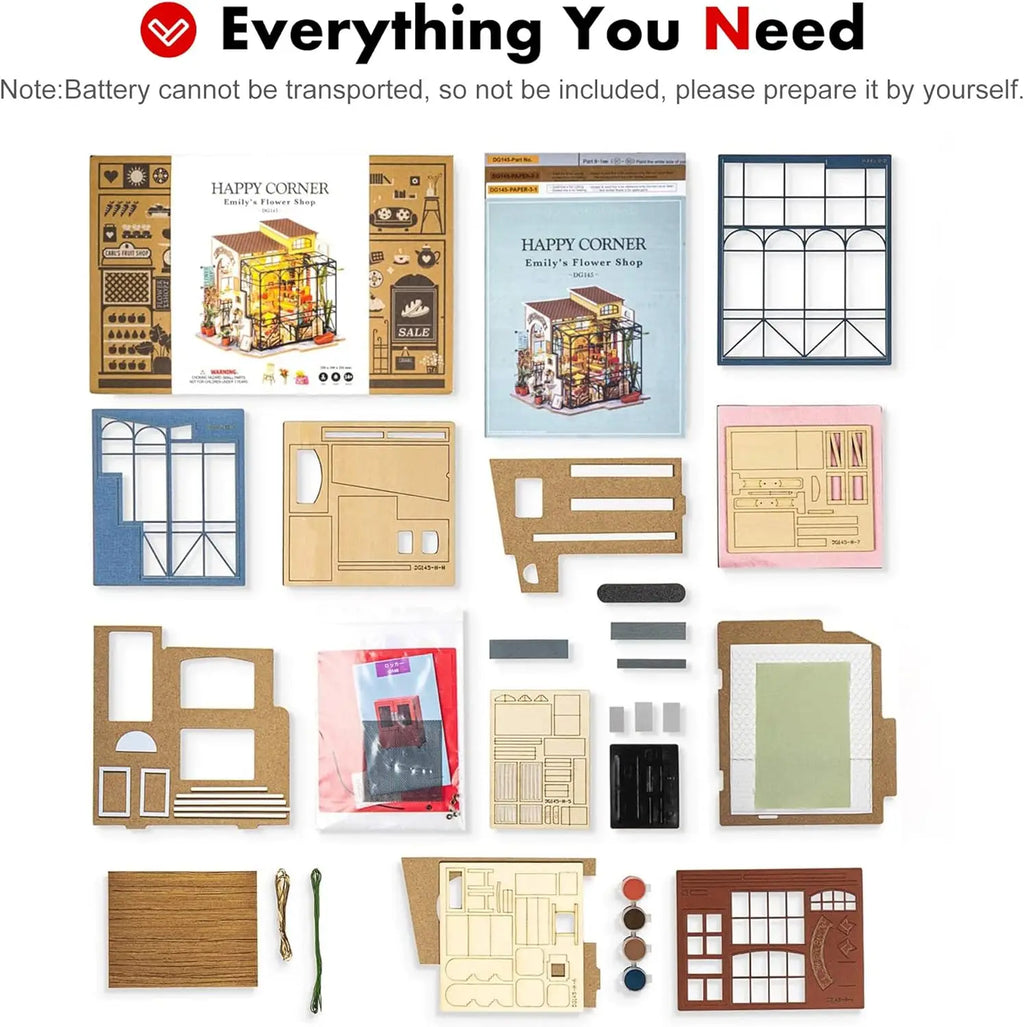 Robotime Rolife DIY Kits de casa de muñecas en miniatura para construir casa de muñecas de madera 3D regalos artesanales para niños el rincón de la felicidad