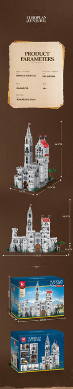 3999 Piezas de Bloques de Construcción de Castillo Medieval Europeo, Modelo de Castillo de Caballeros