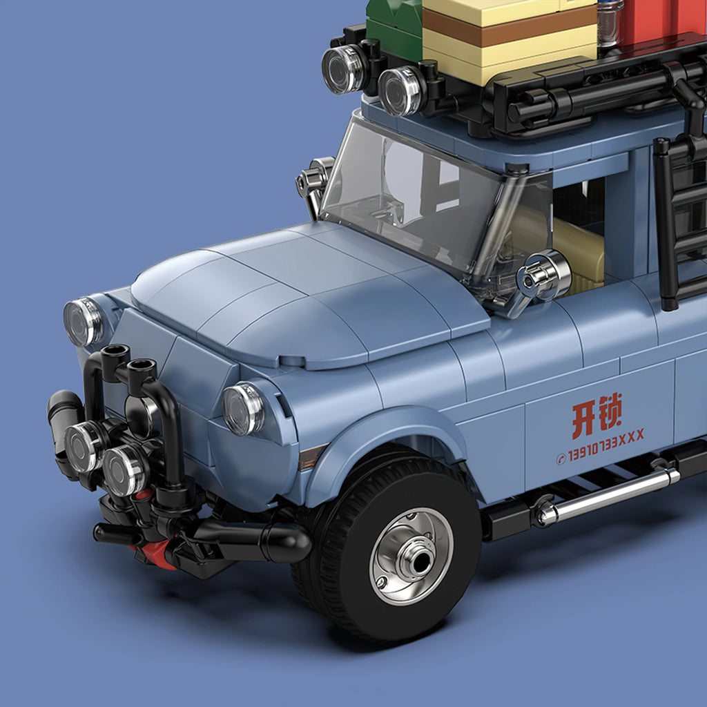 427 Uds. Bloques de construcción de automóviles de desbloqueo  Anime azul coche de desbloqueo todoterreno camión vehículo