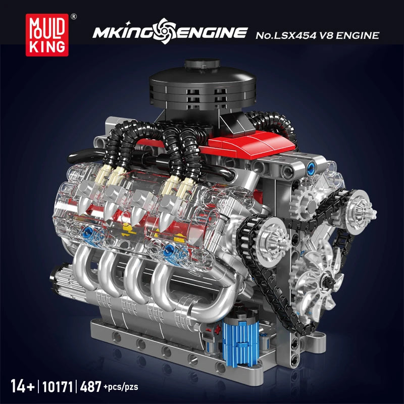 Mould King 10171 bloques de construcción de automóviles técnicos motorizados LSX454 V8 motor ladrillo juguetes montaje piezas de modelo de coche niños regalo de Navidad