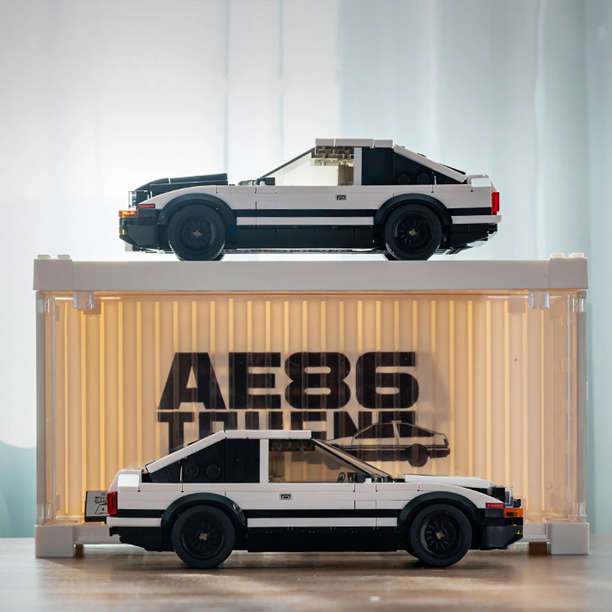 Bloques de construcción de automóviles deportivos AE86 con contenedor de exhibición PB8810