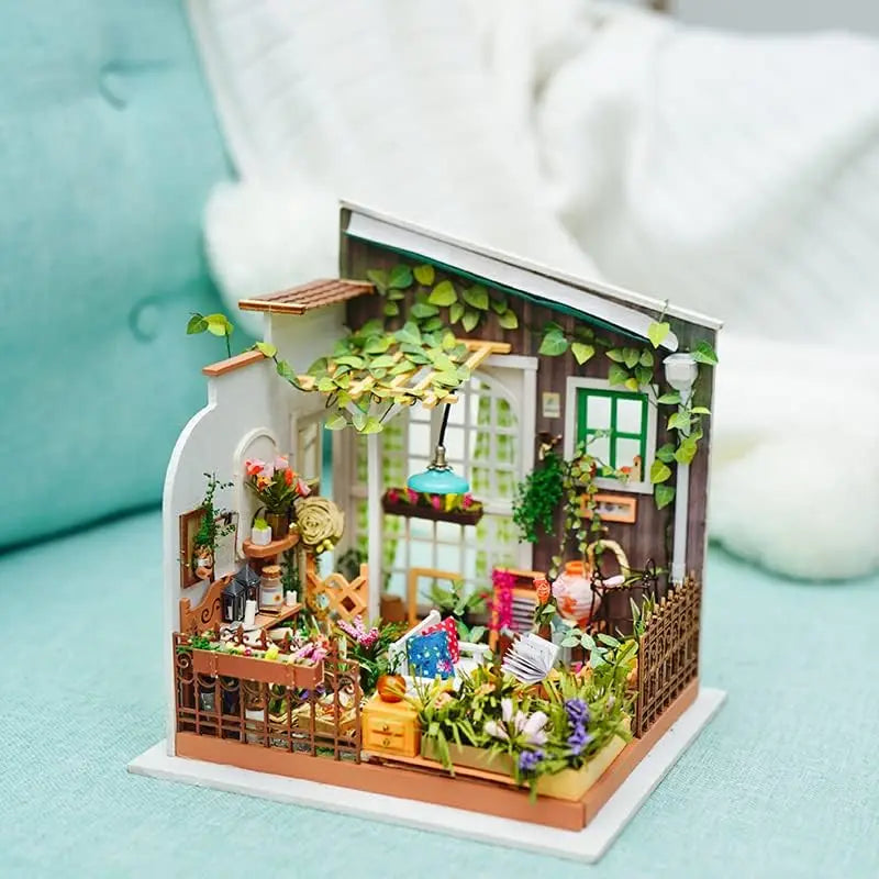 Robotime-jardín de Miller en miniatura para niños, casa de muñecas de madera con muebles, juguetes para niños, los mejores regalos para niñas