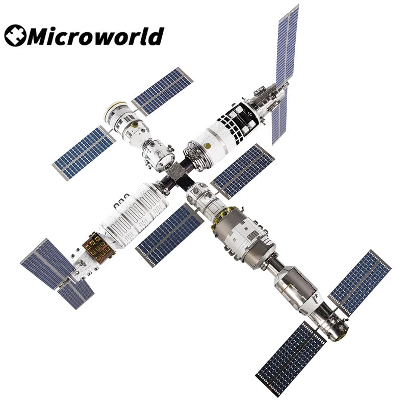 Microworld-juegos de rompecabezas de estilo de Metal 3D, centro de lanzamiento satelital chino