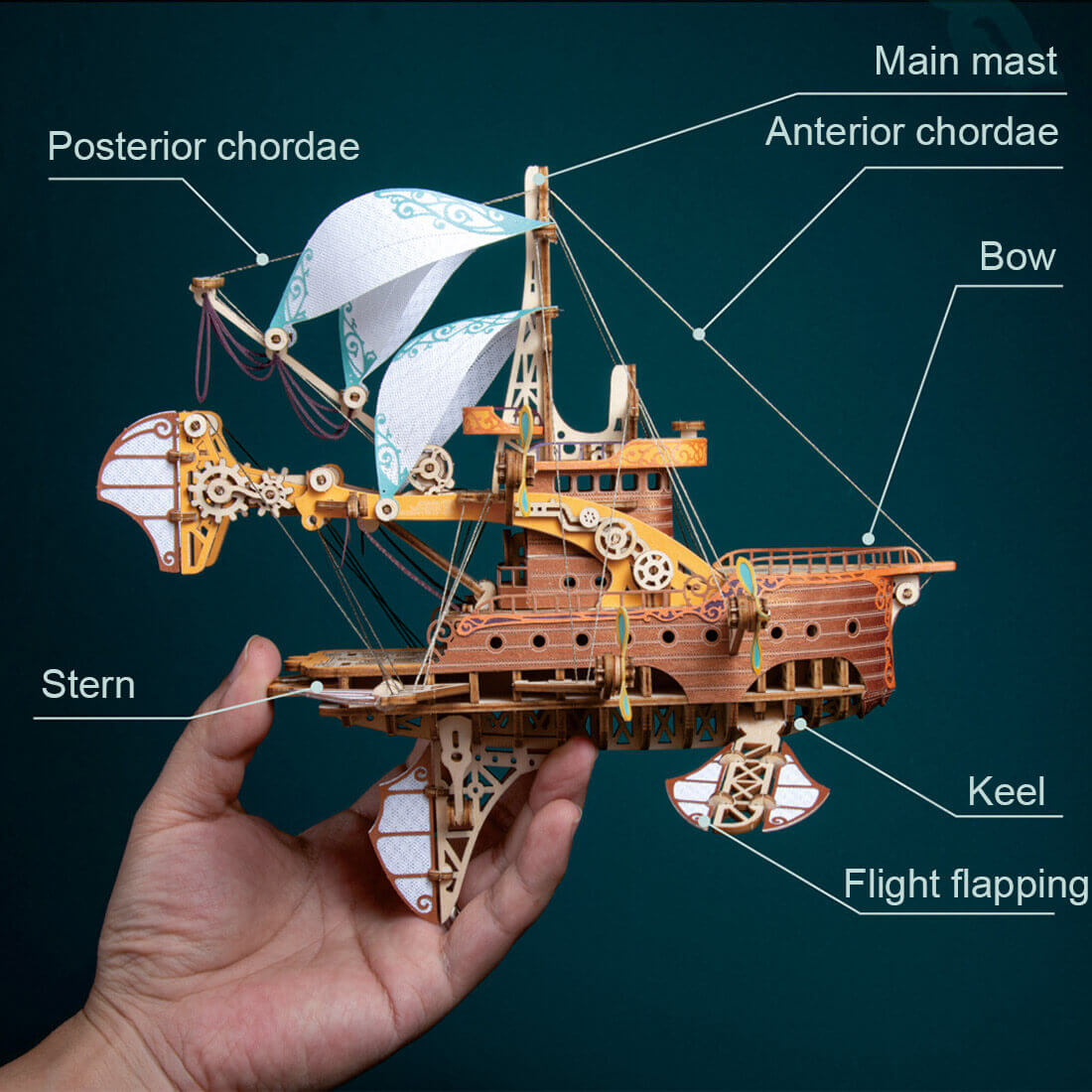 Nave Espacial Fantasy Steampunk Madera 3D