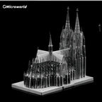 Microworld-rompecabezas de Metal de construcción 3D, Kits de modelos de edificios de catedral de Colonia