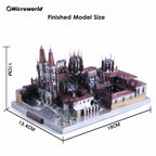 Microworld-rompecabezas de Metal 3D, modelo de construcción de Catedral de Burgos español, Kits de ensamblaje, rompecabezas educativo de corte láser