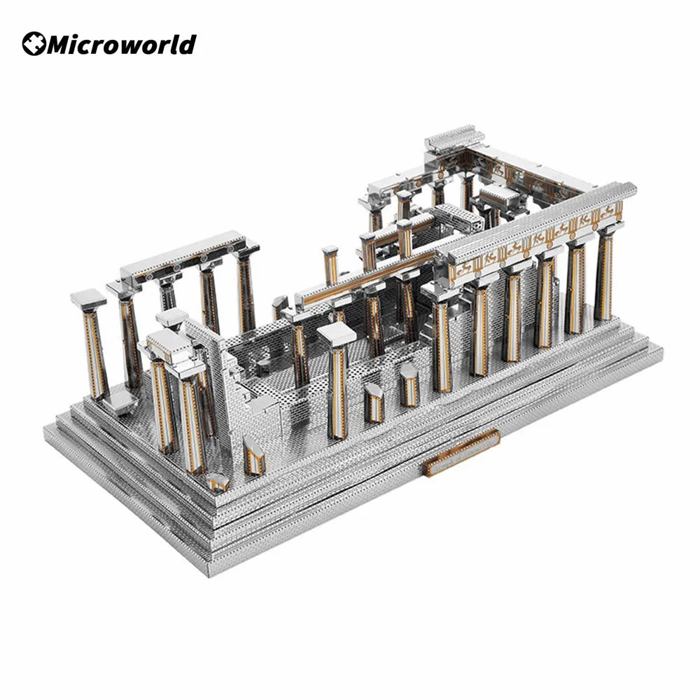 Microworld-juegos de rompecabezas de Metal 3D, Kits de modelos de construcción del templo de Atenea