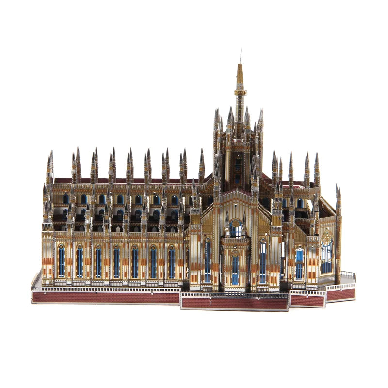 Microworld-rompecabezas de Metal 3D, Kits de modelos de construcción de catedral de Milán