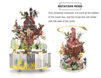 Microworld-rompecabezas de Metal 3D con tema de bosque, caja de música giratoria, modelo DIY con Kits de luces LED