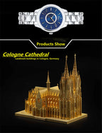 Microworld-rompecabezas de Metal de construcción 3D, Kits de modelos de edificios de catedral de Colonia