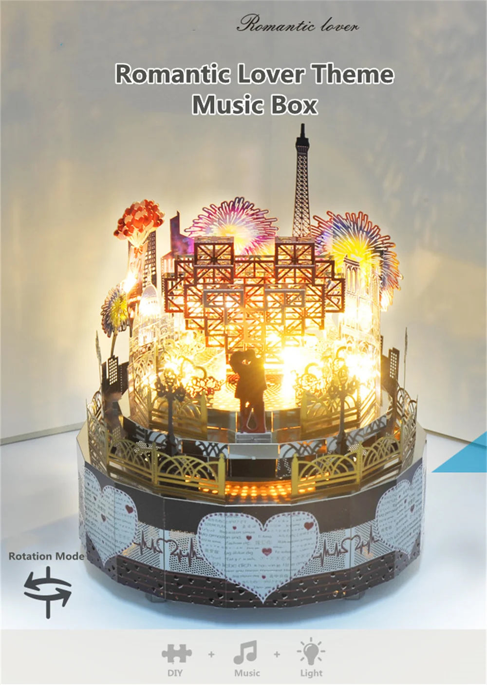 Rompecabezas de Metal 3D DIY kits de caja de música, juguetes de rompecabezas
