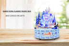 Microworld-rompecabezas de Metal 3D con tema de invierno, caja de música giratoria, Kits de modelos, rompecabezas DIY
