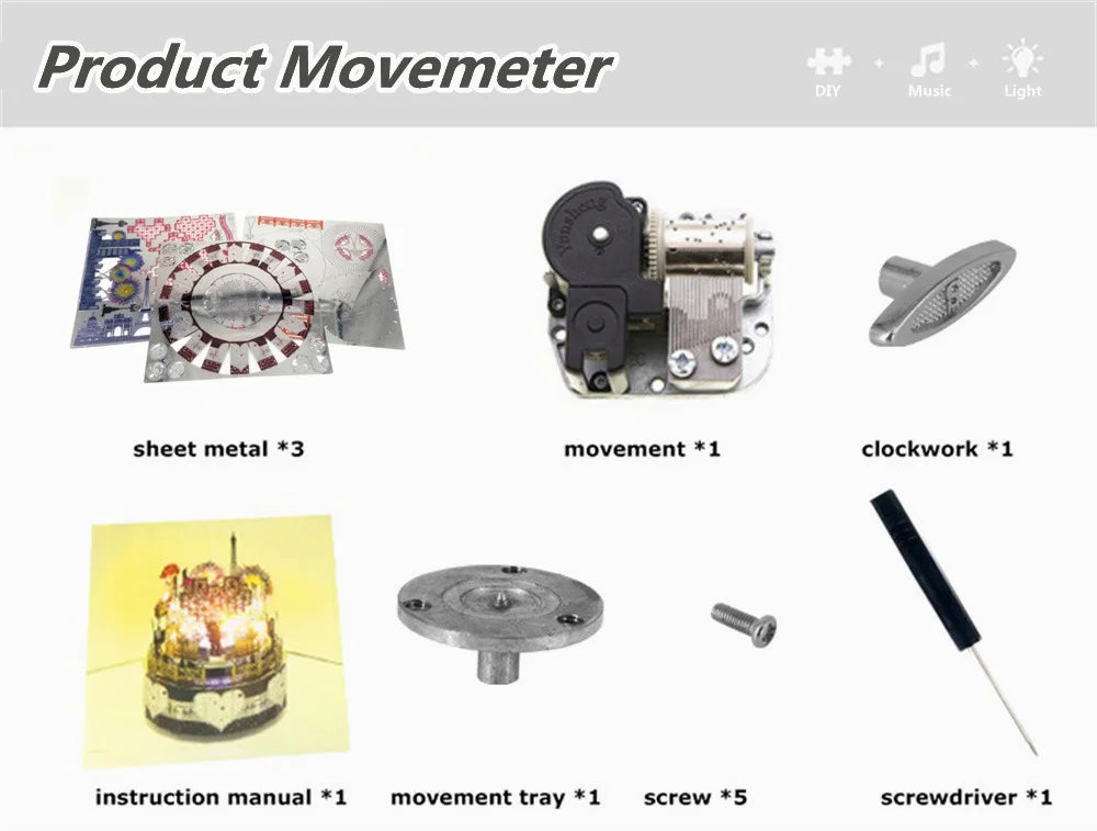 Rompecabezas de Metal 3D DIY kits de caja de música, juguetes de rompecabezas