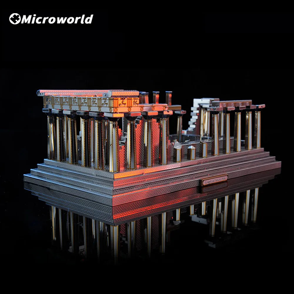 Microworld-juegos de rompecabezas de Metal 3D, Kits de modelos de construcción del templo de Atenea