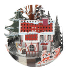 Microworld-rompecabezas de Metal 3D con tema de invierno, caja de música giratoria, Kits de modelos, rompecabezas DIY