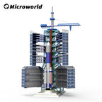 Microworld-juegos de rompecabezas de Metal 3D, Kits de modelos de centro de lanzamiento satelital chino, rompecabezas DIY con corte láse