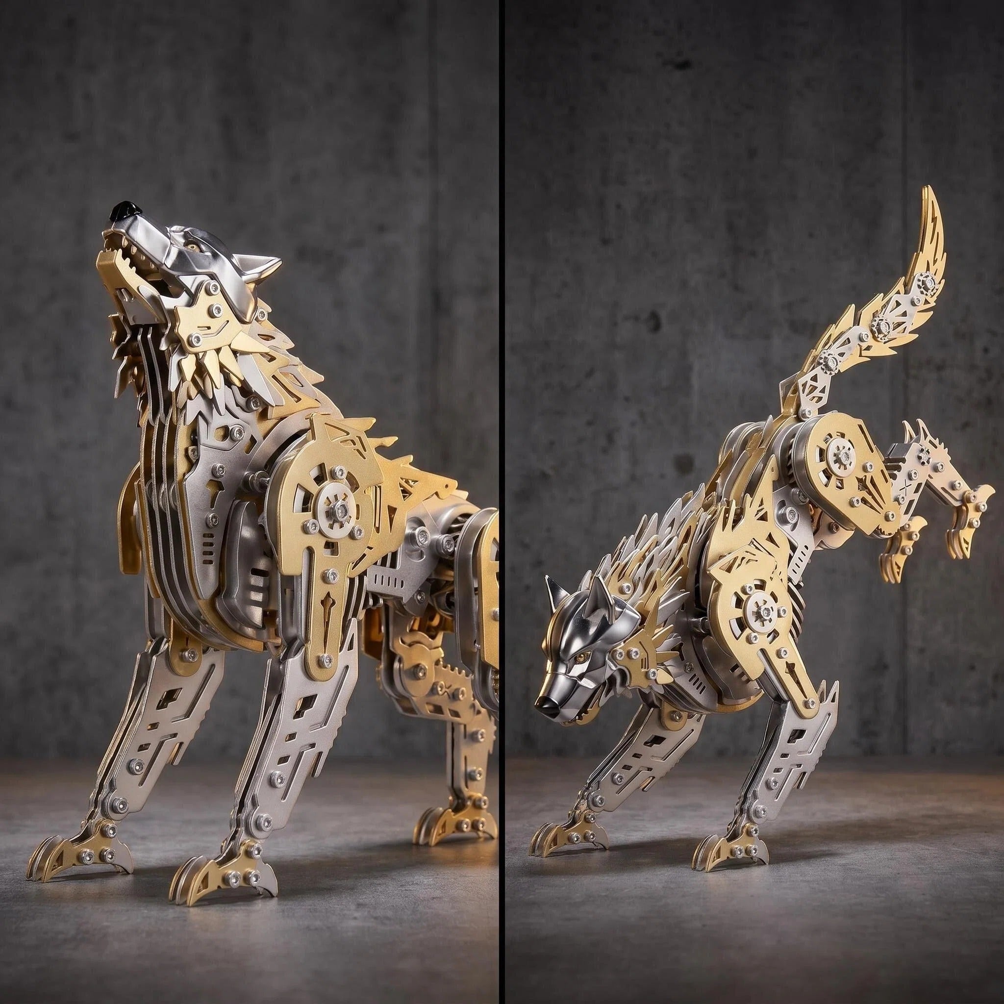 Lobo Mecánico Articulado Metal 3D