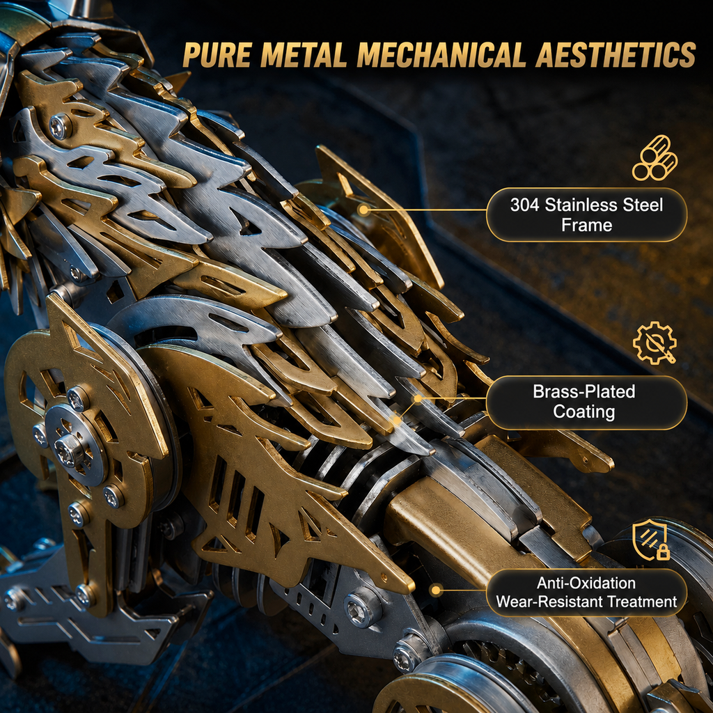 Lobo Mecánico Articulado Metal 3D