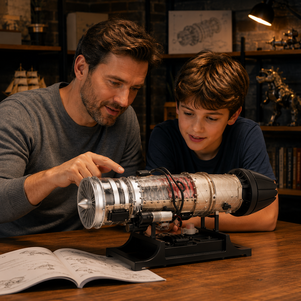 Motor Turborreactor Escala 1:10 Metal Funcional