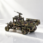 Camión Militar Camuflaje Mecánico Metal 3D