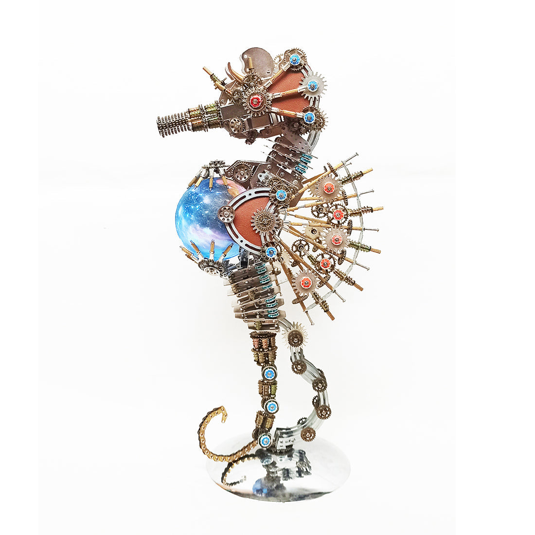 Caballito de Mar Steampunk Metal 3D con Luces 2100 piezas