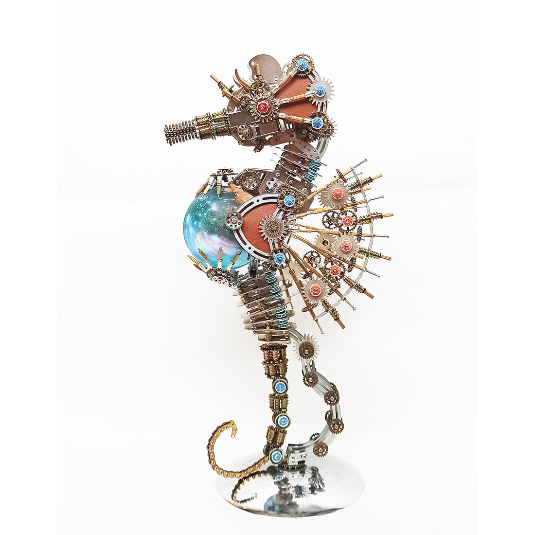 Caballito de Mar Steampunk Metal 3D con Luces 2100 piezas