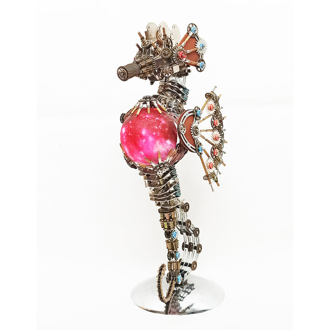 Caballito de Mar Steampunk Metal 3D con Luces 2100 piezas