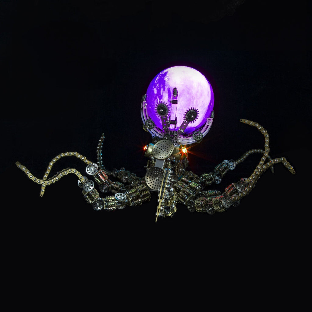 Pulpo Mecánico Steampunk Metal 3D 2400 piezas