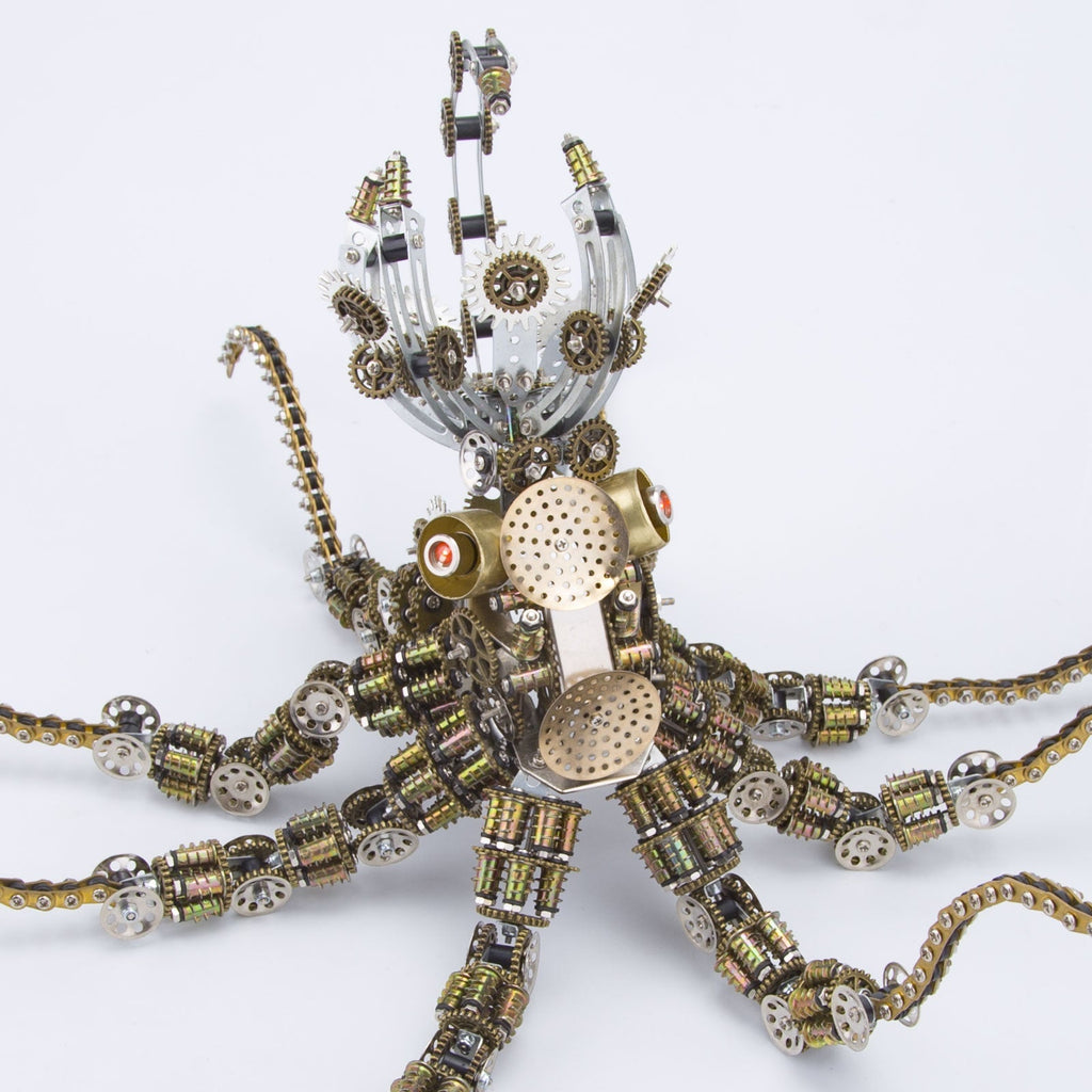 Pulpo Mecánico Steampunk Metal 3D 2400 piezas