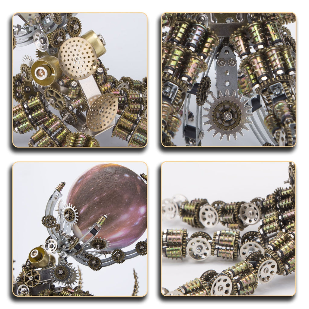 Pulpo Mecánico Steampunk Metal 3D 2400 piezas