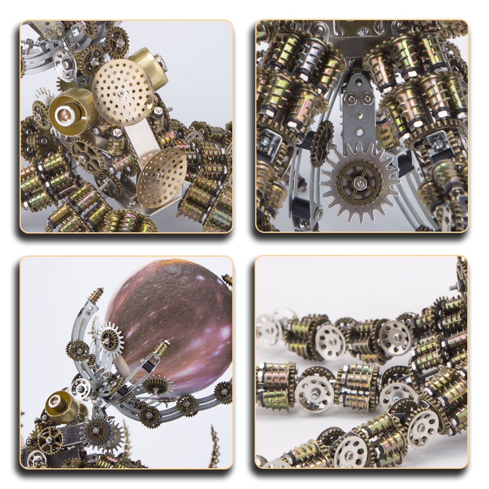 Pulpo Mecánico Steampunk Metal 3D 2400 piezas