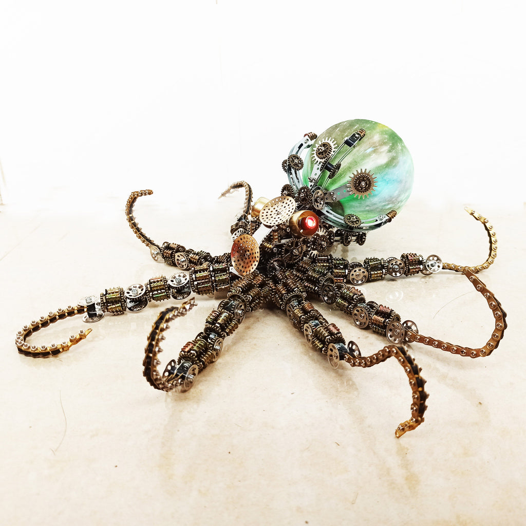 Pulpo Mecánico Steampunk Metal 3D 2400 piezas