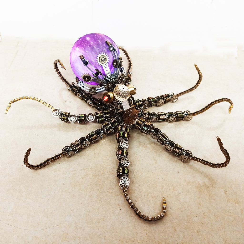Pulpo Mecánico Steampunk Metal 3D 2400 piezas