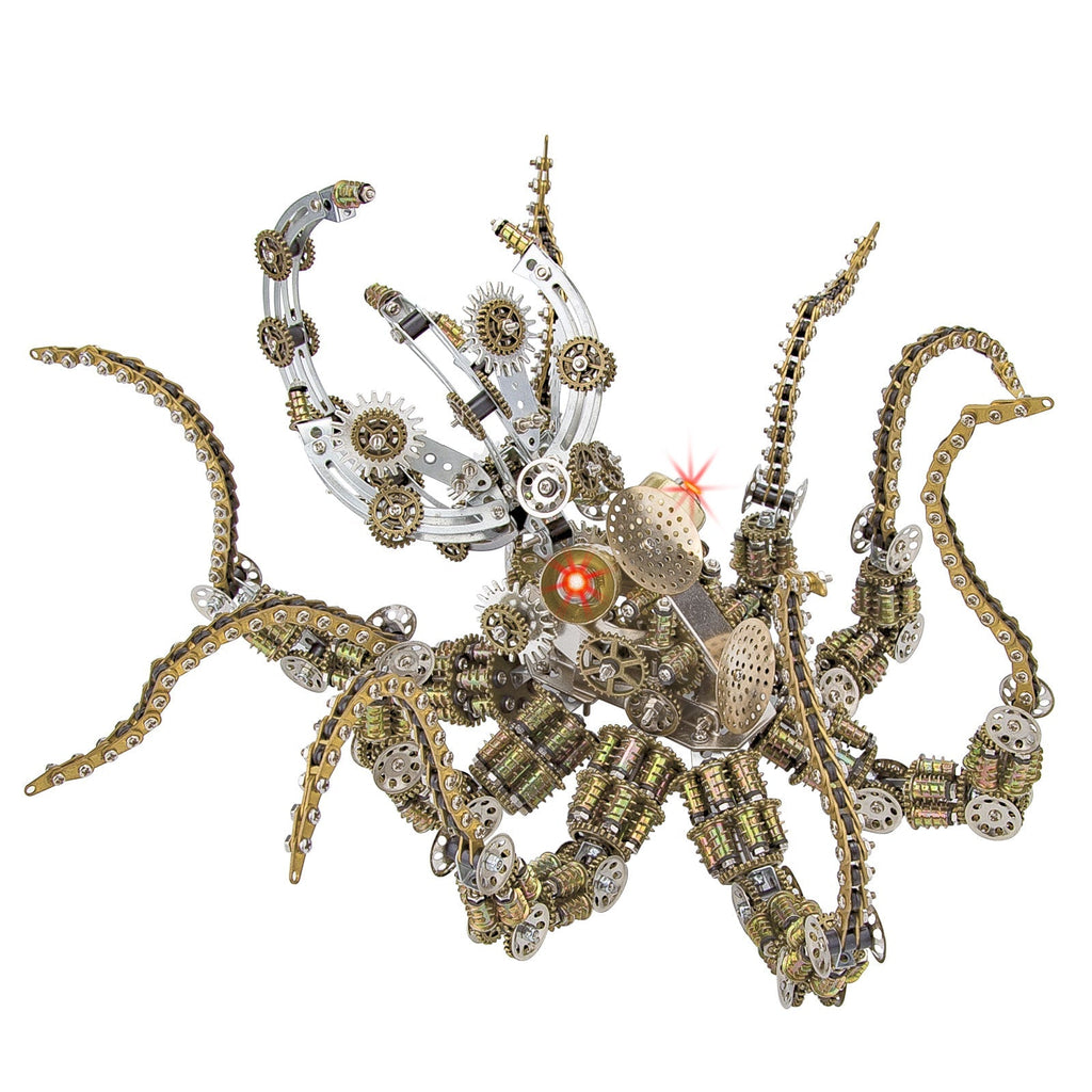 Pulpo Mecánico Steampunk Metal 3D 2400 piezas