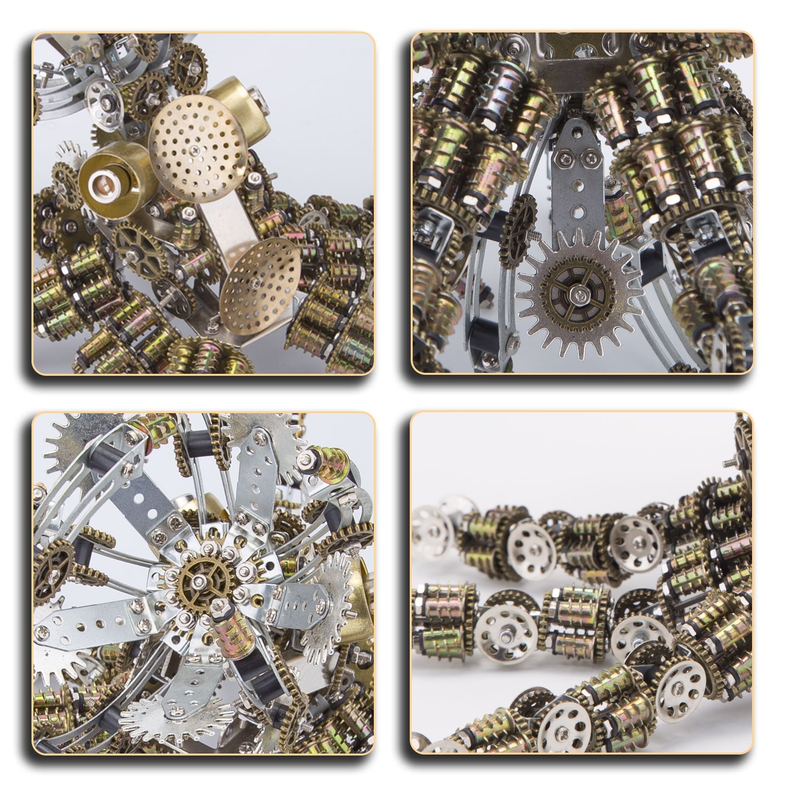Pulpo Mecánico Steampunk Metal 3D 2400 piezas