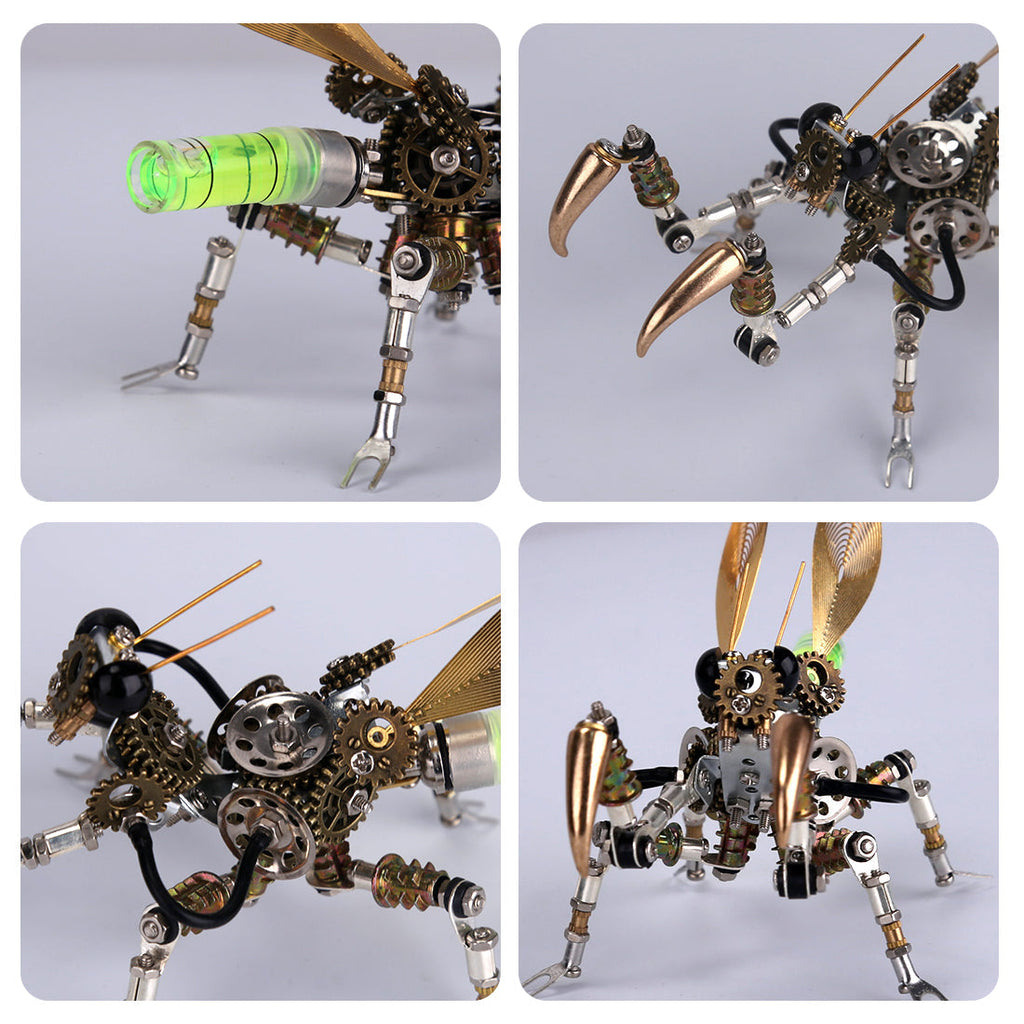 Mantis Steampunk Metal 3D con Luces 300 piezas
