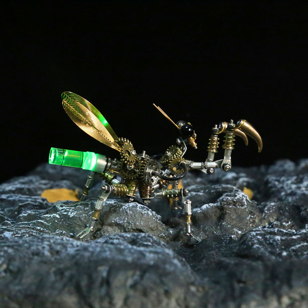 Mantis Steampunk Metal 3D con Luces 300 piezas