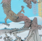 Dragón en la Montaña Metal 3D